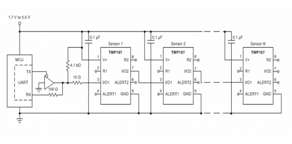TMP107-Q1(2) Cảm biến nhiệt độ đầu ra kỹ thuật số TMP107-Q1